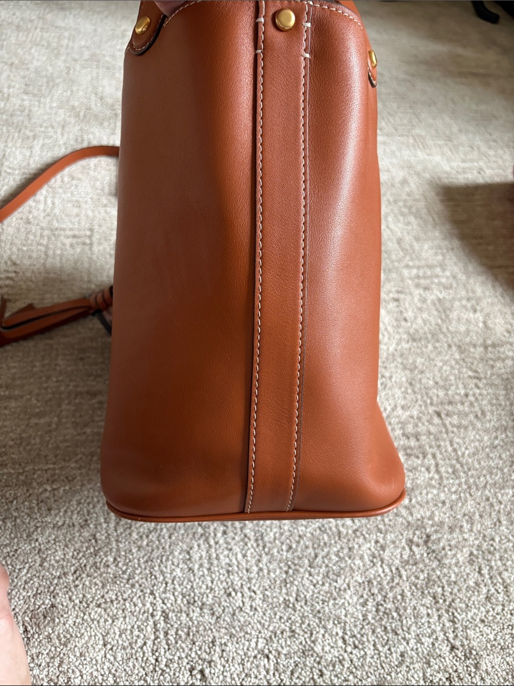 Tory Burch Leather Tote in Saddle - Picture 11 of 16